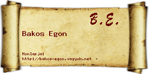 Bakos Egon névjegykártya