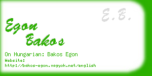 egon bakos business card